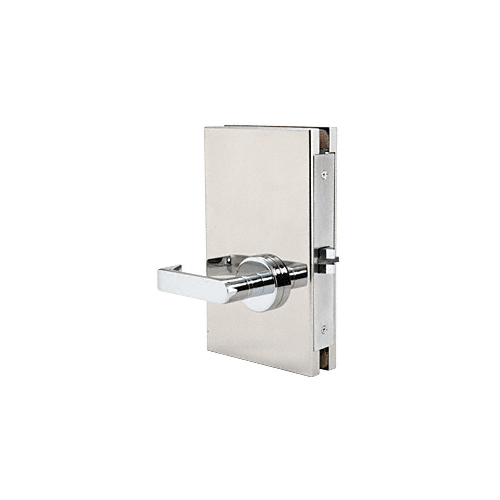 Polished Stainless 6" x 10" LHR Center Lock With Deadlatch in Passage Lock Function