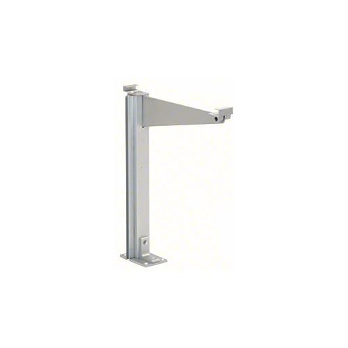 Satin Anodized 18" High Left Hand Closed End Design Series Partition Post with 12" Deep Top Shelf