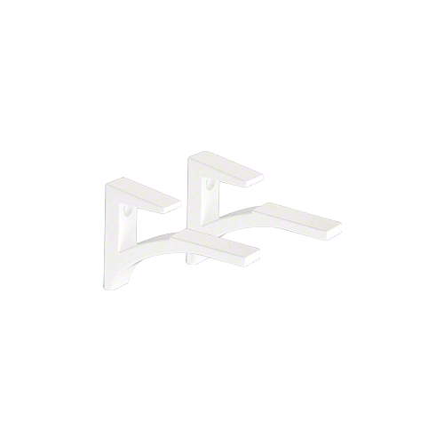 White - Aluminum Shelf Clip for 3/8" to 1/2" Glass