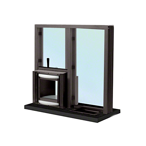 CRL CEW3636RSDU Dark Bronze 36" W x 36" H Bullet Resistant Combination Exchange Window With Rotary Server Protection Level 1
