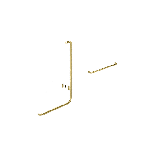 Polished Brass Right Hand Reverse Rail Mount Retainer Plate "A" Exterior, Top Securing Panic Handle