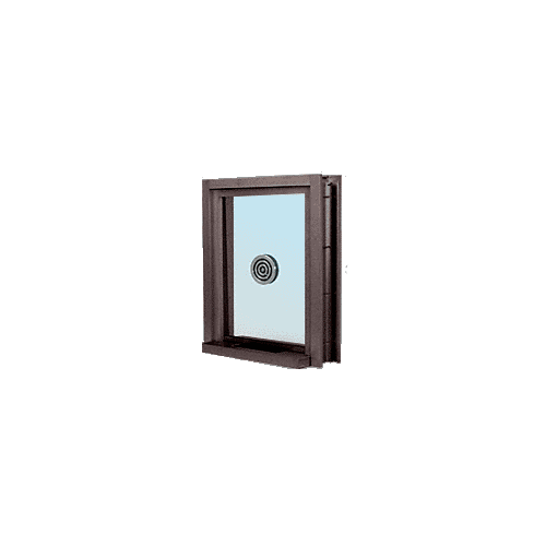 CRL C0EW3636DU Dark Bronze 40" Wide Bullet Resistant Exterior Window with Surround Sound, Speak-Thru and Shelf with Deal Tray