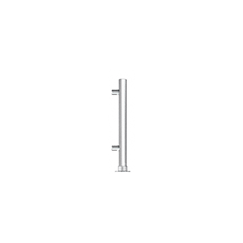 CRL PP46REPS Polished Stainless 18" High 1-1/2" Round PP46 Contemporary Series Slant Front Counter/Partition Right End Post