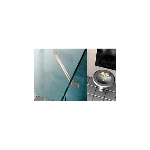 Polished Nickel 39" Glass-to-Glass Mounted Support Bar