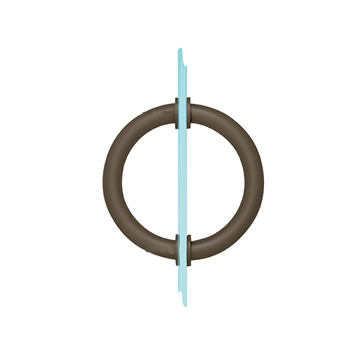 Oil Rubbed Bronze 5-1/8" Tubular Back-to-Back Circular Style Brass Shower Door 3/4" Diameter Pull Handles