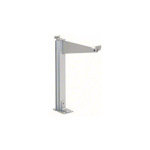 Satin Anodized 18" High Left Hand Open End Design Series Partition Post with 12" Deep Top Shelf
