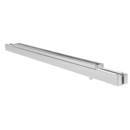Satin Anodized Double Narrow Floating Header With Surface Mounted Top Pivots for 72" Wide Opening