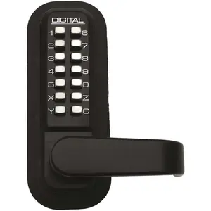2835 Double Combination Jet Black Keyless Mechanical Passage Handleset Door Lever Lock