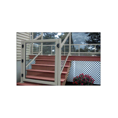 CRL 2GG3642AGY Agate Gray 36" 200 Series Aluminum Railing System Gate for 1/4" to 3/8" Glass