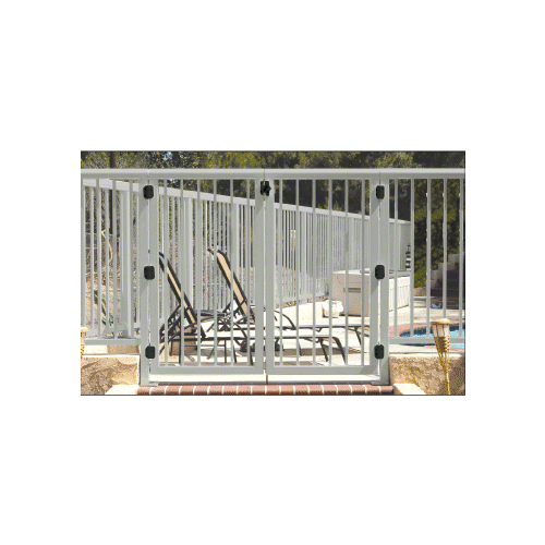 Agate Gray 36" 350 Series Aluminum Railing System Gate With Picket for 1/4" to 3/8" Glass