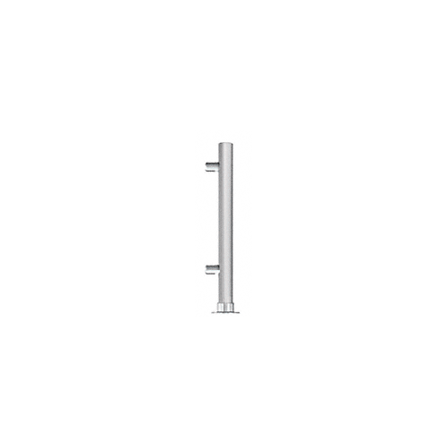 CRL PP65REBS Brushed Stainless 18" High 1" Round PP65 Slimline Series Slant Front Counter/Partition Right End Post
