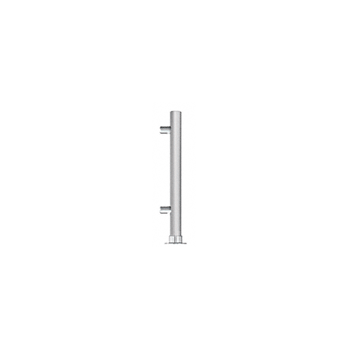 Brushed Stainless 18" High 1" Round PP65 Slimline Series Slant Front Counter/Partition Right End Post