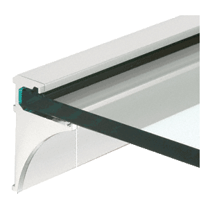 Brite Anodized 36" Aluminum Shelf Kit for 1/4" Glass