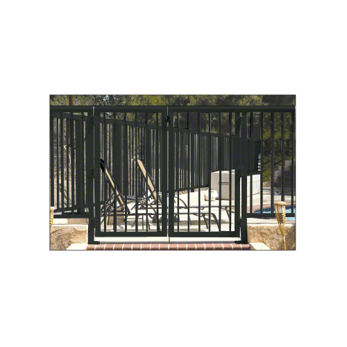CRL 1PG3642BL Matte Black 36" Aluminum Railing System Gate with Picket for 1/4" to 3/8" Glass
