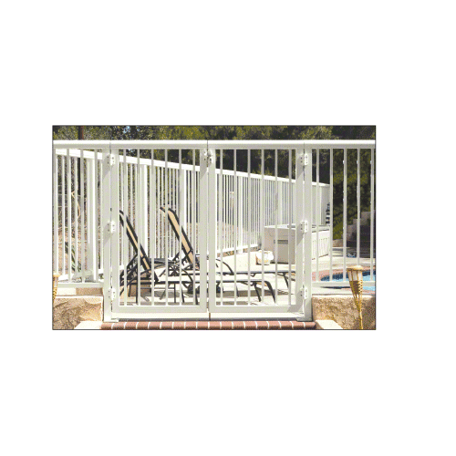 CRL 2PG36420W Oyster White 36" 200 Series Aluminum Railing System Gate with Picket for 1/4" to 3/8" Glass