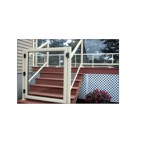 Oyster White 36" 100 Series Aluminum Railing System Gate for 1/4" to 3/8" Glass