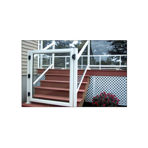 CRL 3GG36420W Oyster White 36" 300 Series Aluminum Railing System Gate for 1/4" to 3/8" Glass