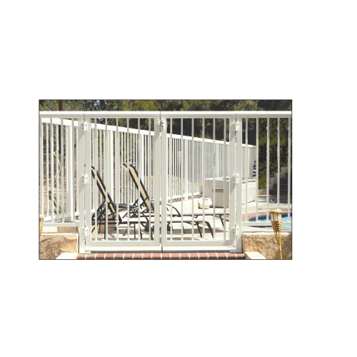 Oyster White 36" 350 Series Aluminum Railing System Gate With Picket for 1/4" to 3/8" Glass