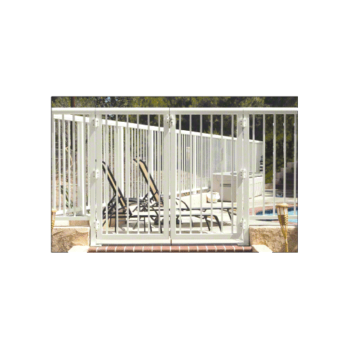 Oyster White 36" 300 Series Aluminum Railing System Gate With Picket for 1/4" to 3/8" Glass