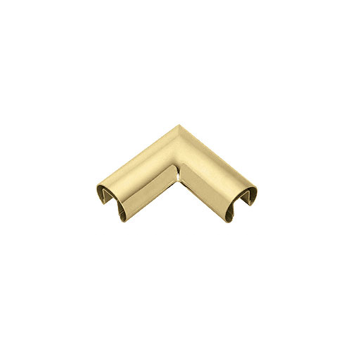 Polished Brass 4" Diameter 90 Degree Horizontal Corner for 1/2" or 5/8" Glass Cap Railing