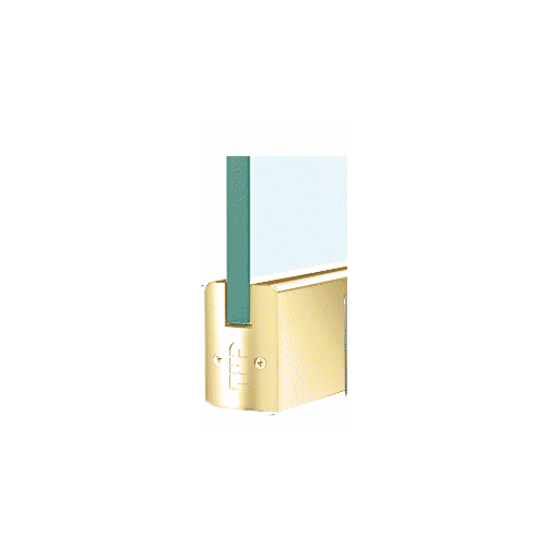 Polished Brass 1/2" Glass Low Profile Square Door Rail With Lock - 35-3/4" Length
