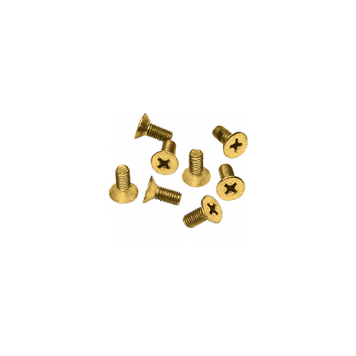 Ultra Brass 6 x 12 mm Cover Plate Flat Head Phillips Screws - pack of 8