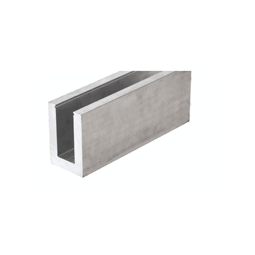 CRL L21S10 Mill Aluminum L21S Series 118-1/8" Long Standard Square Base Shoe Undrilled for 27/32" Glass
