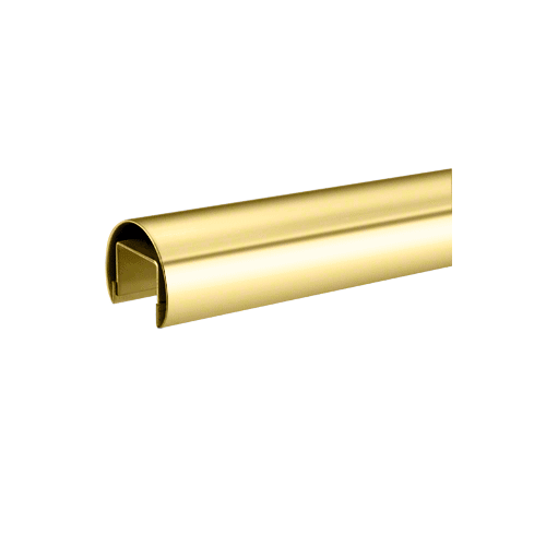Polished Brass 50.8 mm Premium Cap Rail for 21.52 mm or 25.52 mm Glass - 3 m Long