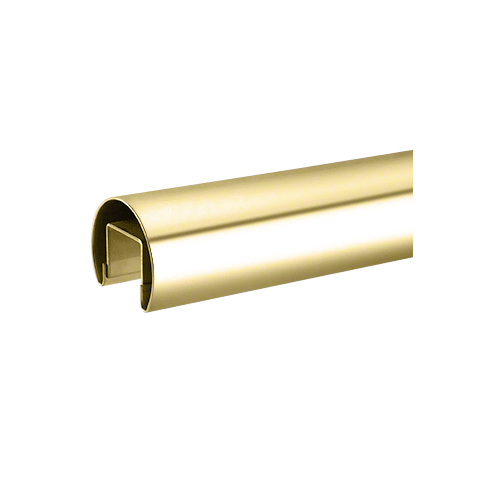 Polished Brass 63.5 mm Premium Cap Rail for 21.52 mm or 25.52 mm Glass - 3 m Long