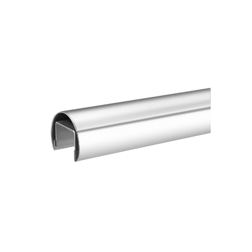 CRL LR20PS Polished Stainless 50.8 mm Premium Cap Rail for 21.52 mm or 25.52 mm Glass - 3 m Long