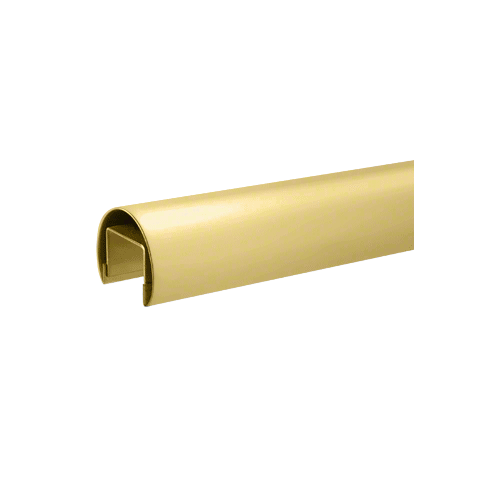 Satin Brass 50.8 mm Premium Cap Rail for 21.52 mm or 25.52 mm Glass - 3 m Long