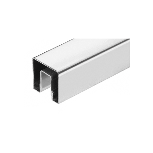 Polished Stainless 2" Square Crisp Corner Cap Rail for 1/2" (12 mm) to 5/8" (16 mm) Glass