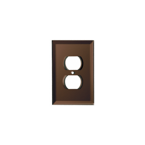 Duplex Plug Back Painted Glass Cover Plate - Mocha