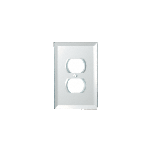 CRL GPP2W White Duplex Plug Back Painted Glass Cover Plate