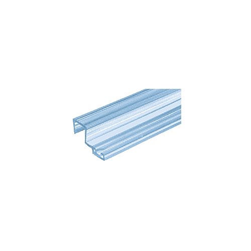 'U' Seal Polycarbonate Strike with Leg and Insert at 90 Degrees for 3/8" Glass - 95" Stock Length