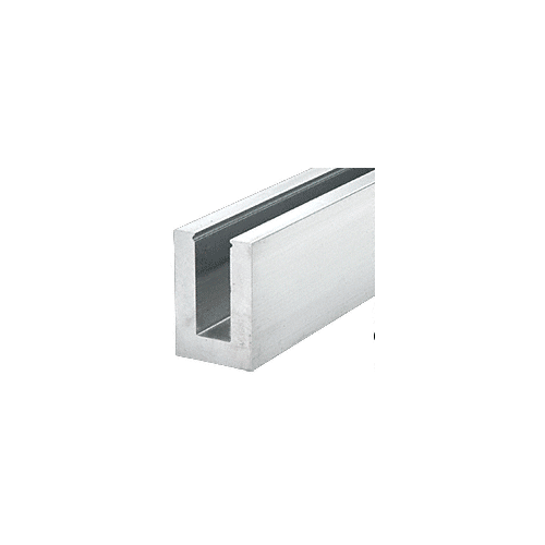 B7S Series Mill Aluminum 120" Heavy-Duty Square Base Shoe Fascia Mount Drilled for 3/4" Glass