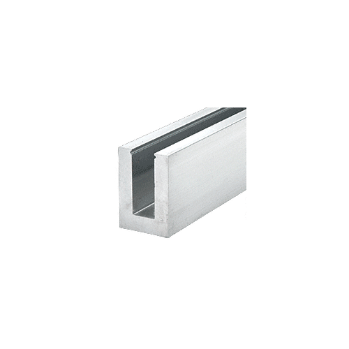 B7S Series Mill Aluminum 240" Heavy-Duty Square Base Shoe Fascia Mount Drilled for 3/4" Glass