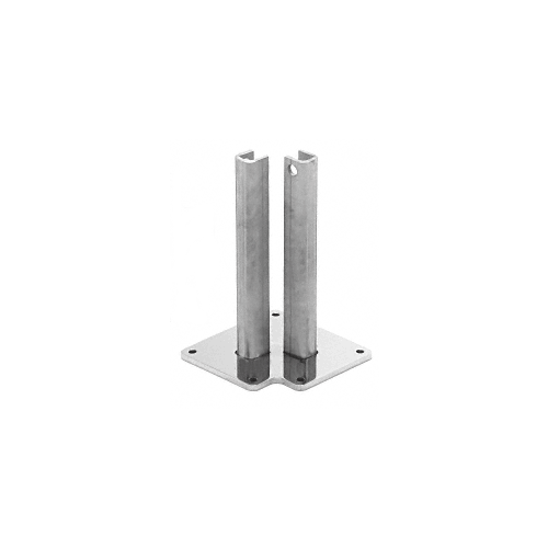 Polished Stainless Steel Surface Mount Stanchion for up to 72" Barrier Corner Post