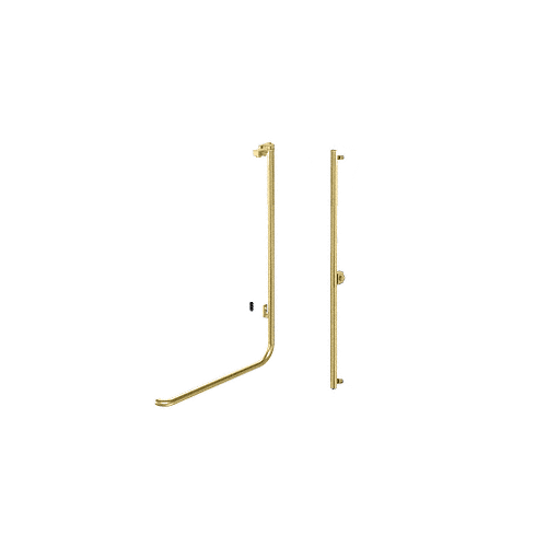 Polished Brass Right Hand Reverse Rail Mount Keyed Access "F" Exterior Top Securing Electronic Egress Control Handle