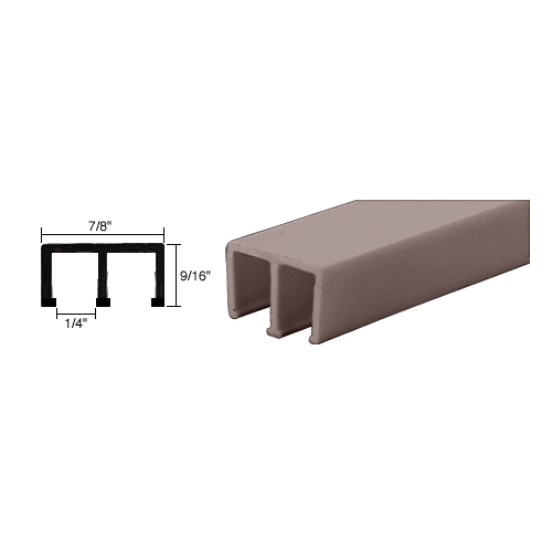 Brown Plastic Upper Track for 1/4" Panels - Canada Only