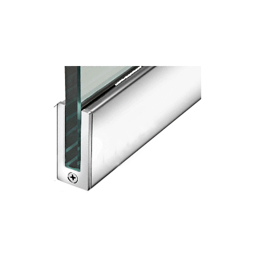 CRL SP64PS12S Polished Stainless 2-1/2" Tall Slender Profile Door Rail Without Lock - 35-3/4"