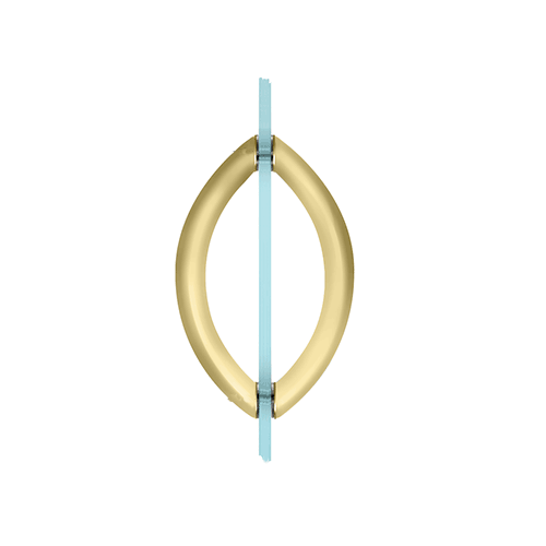 Satin Brass 8" Crescent Style Back-to-Back Pull Handles Without Metal Washers