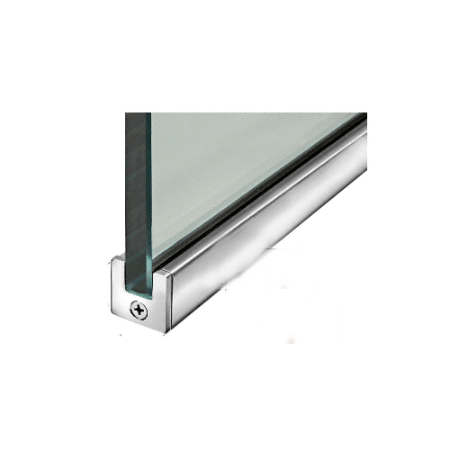 CRL SP25PS12S Polished Stainless 1" Tall Slender Profile Door Rail Without Lock - 35-3/4"