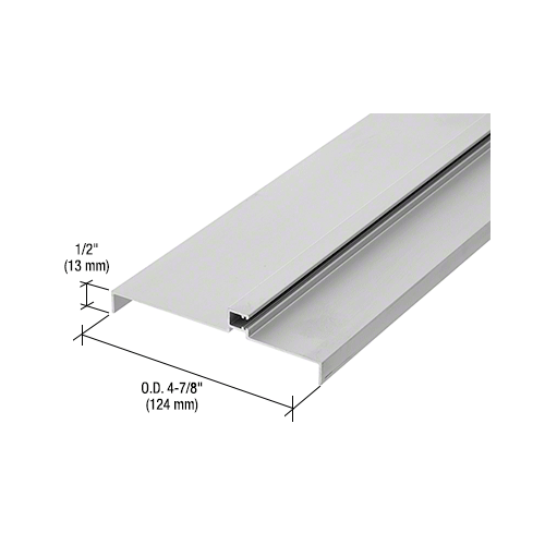 487 Clear Anodized OfficeFront Transom Frame Head Insert for 1-1/2" Face Trim - 24'2" Stock Length