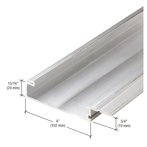 Clear Anodized 4" Female Split Mullion for Screw Spline Assembly - 24'-2" Stock Length