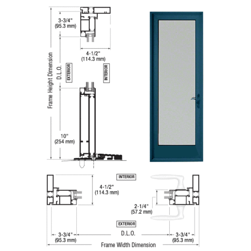 CRL-U.S. Aluminum PA91571R0 Custom KYNAR Paint Series 925 Single Patio Door Hinge Right Swing Out