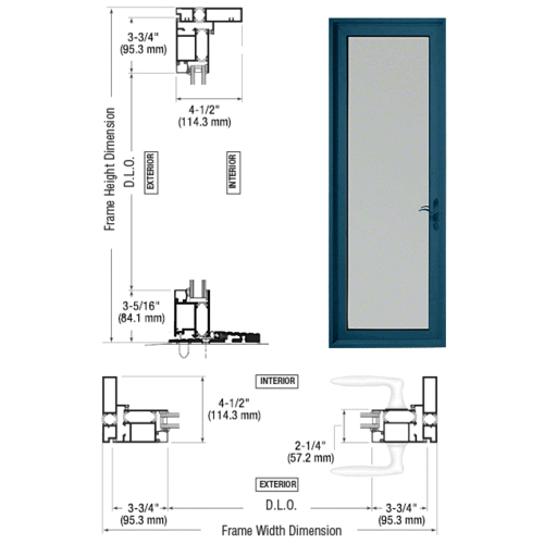 CRL-U.S. Aluminum PL91271R0 Custom KYNAR Paint Series 925 Single Patio Door Hinge Right Swing Out
