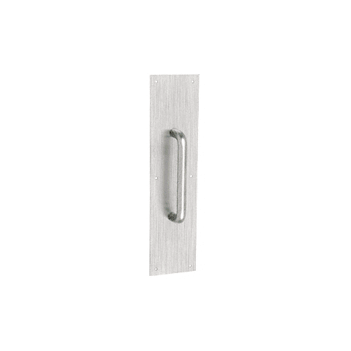 3/4" Diameter Brushed Stainless 8" Pull Handle with 3-1/2" x 15" Pull Plate