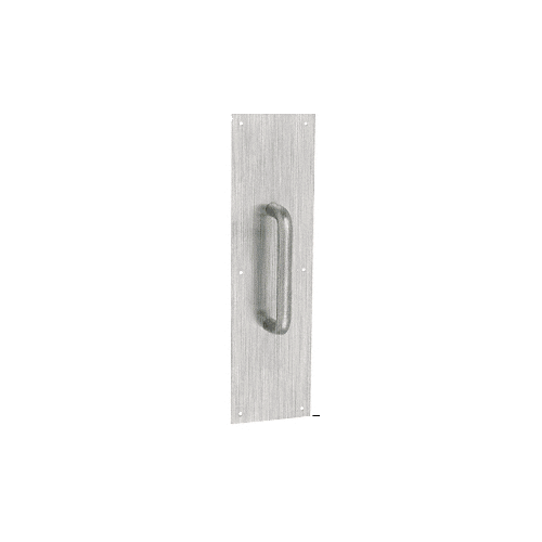 3/4" Diameter Brushed Stainless 6" Pull Handle with 4" x 16" Pull Plate