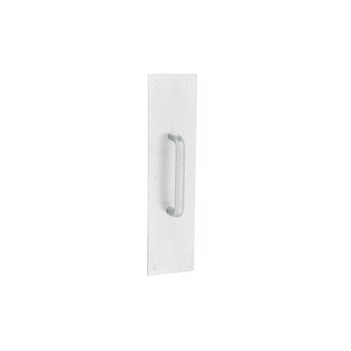 3/4" Diameter Clear Anodized 6" Pull Handle with 3-1/2" x 15" Pull Plate